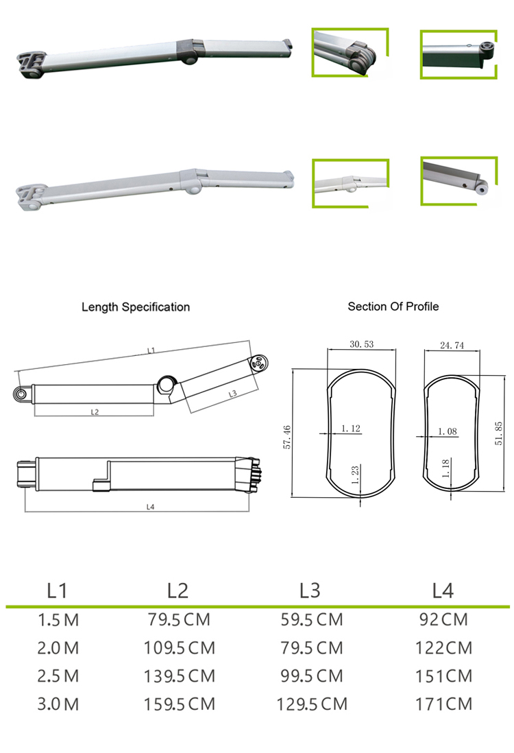 AFA100 Retractable Awning Folding Arm