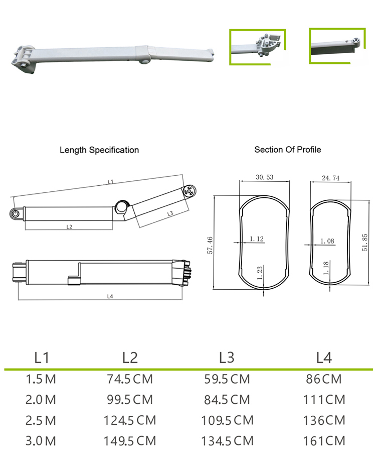 AFA200 Retractable Awning Support Arms
